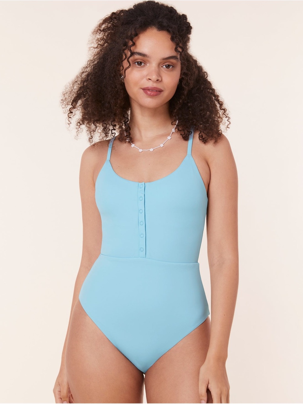 Andie The Snap One Piece Swimsuit Hydrangea Blue  size‎ XL NWT